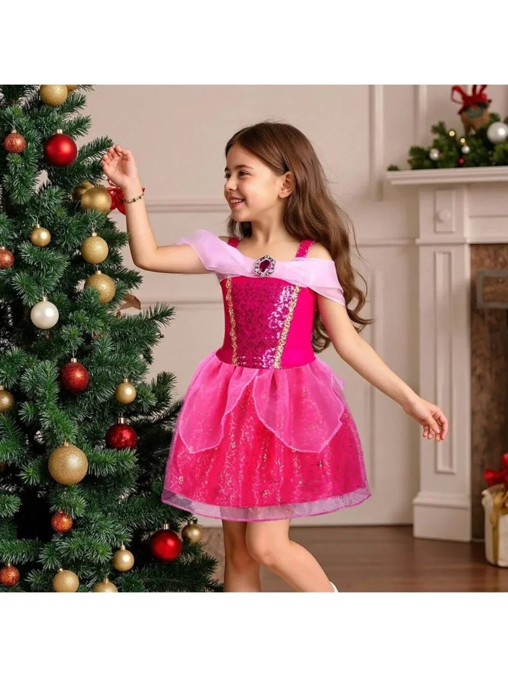 Princess Dress Up Trunk 16PCS Costume Set for Girls Birthday Gift - Purple